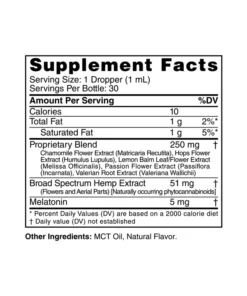 Broad Spectrum CBD PM Oil Tincture BROAD SPECTRUM - MINT - 1500MG - 30 ML