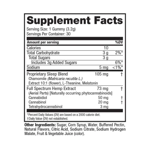 Delta 9 THC Lights Out Sleep Gummies